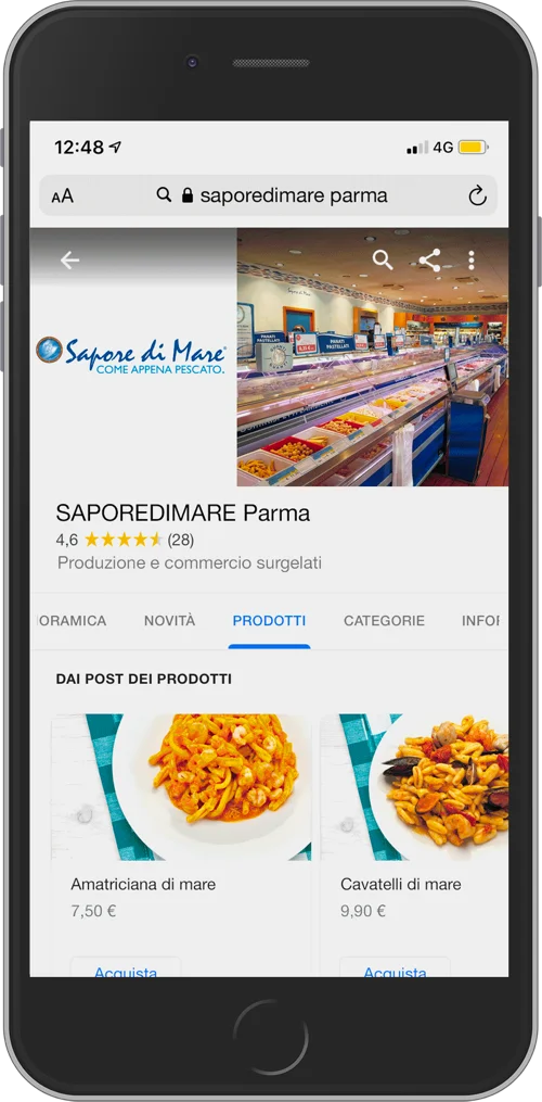 Store Locator Sapore di Mare su smartphone